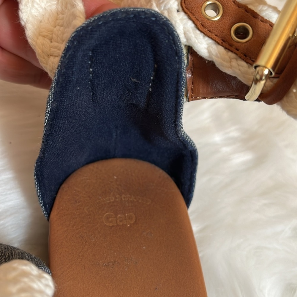 Gap Denim Crochet Open Toe Sandals - Picture 10 of 12